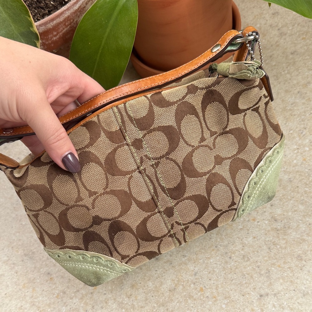 Vintage Coach Y2K with mint green suede - Picture 5 of 6